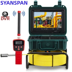 Pipe Inspection Camera SYANSPAN Industrial Sewer Endoscope 9inch HD 1080P 512HZ Transmitter/Sonde+Receiver/Locator self-leveling