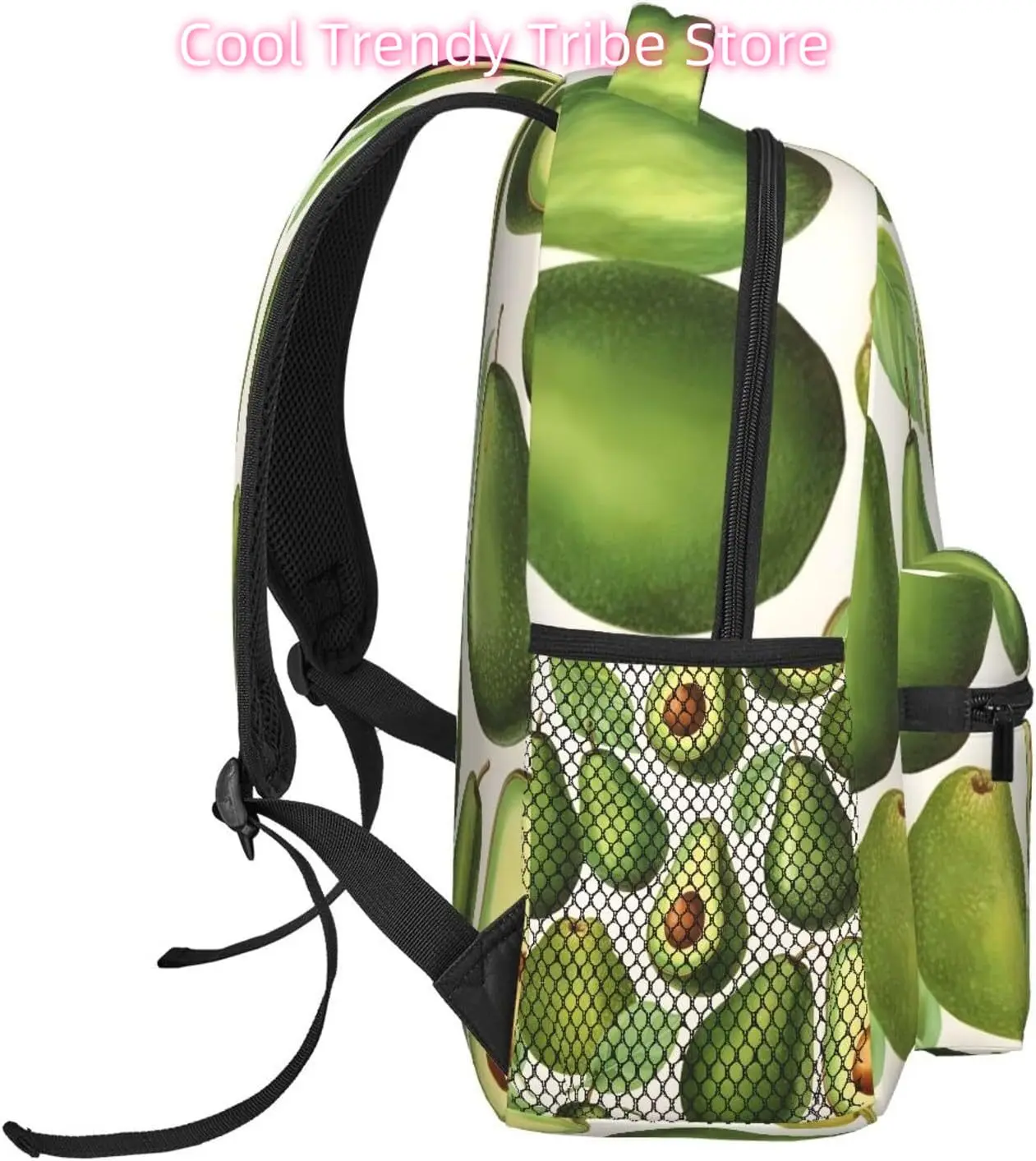 Tas Laptop Kembali Ke Sekolah Ransel Laptop Ringan Alpukat Hijau Lucu Tas Daypack Kasual Perjalanan Serbaguna Ringan Uniseks