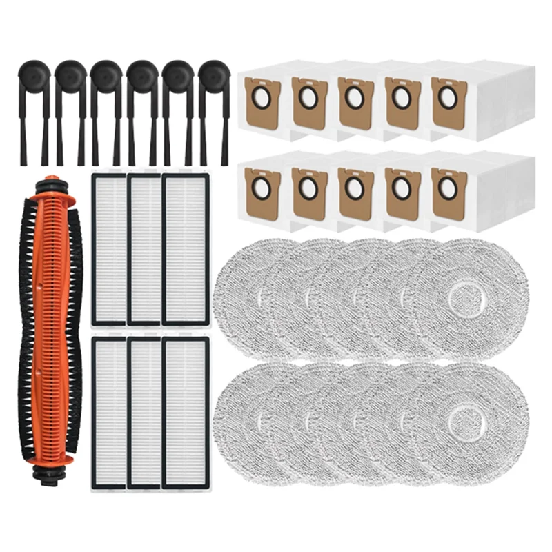 ABUS-สําหรับ Xiaomi สําหรับ Mijia M40S OV31CN เครื่องดูดฝุ่นเปลี่ยนชุด-แปรงหลัก,แปรงด้านข้าง,แผ่นกรอง HEPA,Mop Pad,ฝุ่น Ba