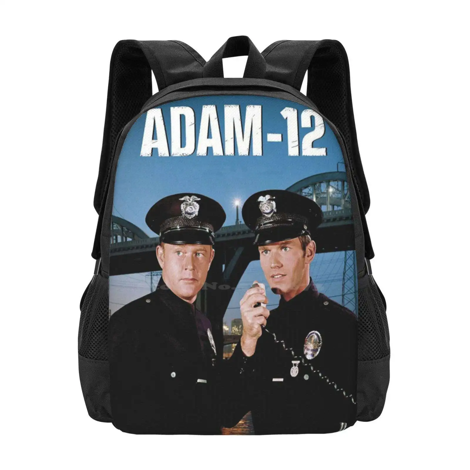 Adam 12-mochila escolar de gran capacidad, bolsas para ordenador portátil, oficial de policía, Lapd, Sheriff, serie de policías, Pete, Malloy, Jim, Reed