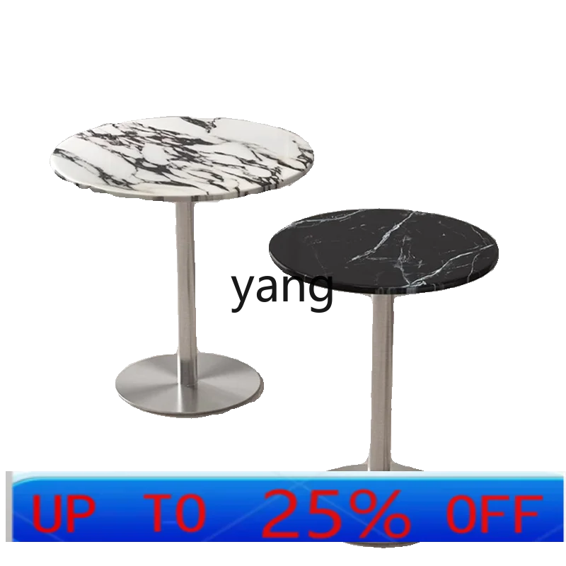 LTT simple reception table natural marble negotiation table office casual small round table