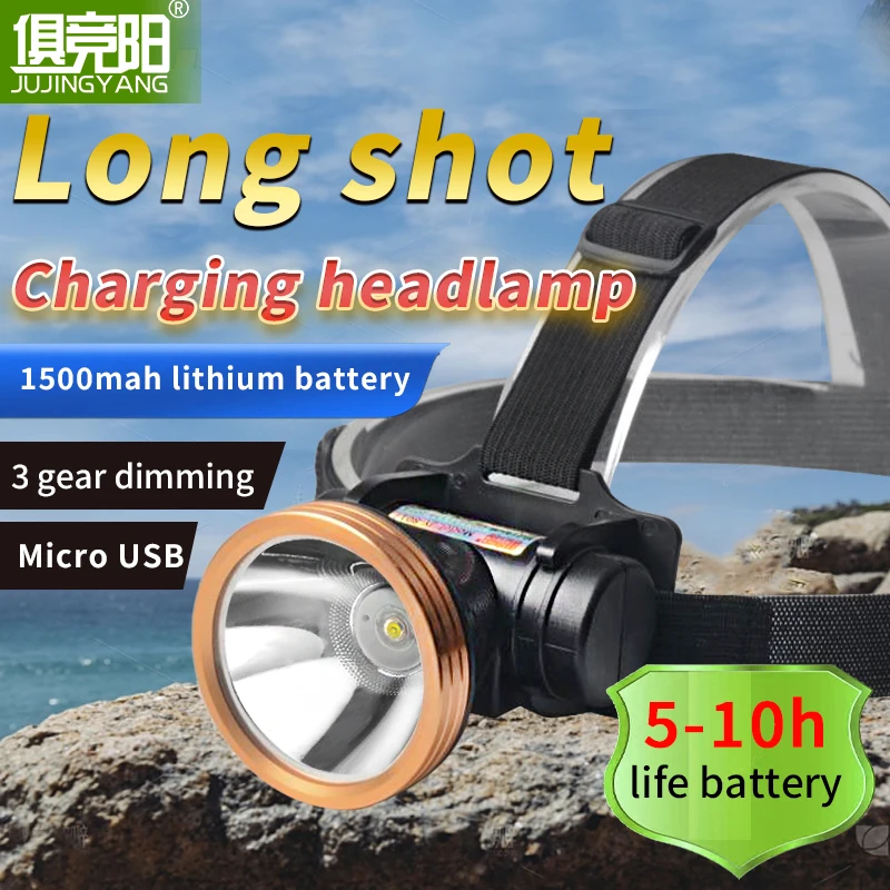 Outdoor Head Lampe Frontale Mini Miner Head Torch Lamp Rechargeable Working Wide Range Head Torche Frontal