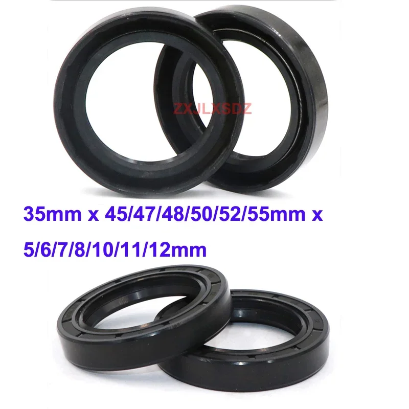 5/10 Pcs NBR Rubber TC Double Lip Oil Seal 35mm x 45/47/48/50/52/55mm x 5/6/7/8/10/11/12mm