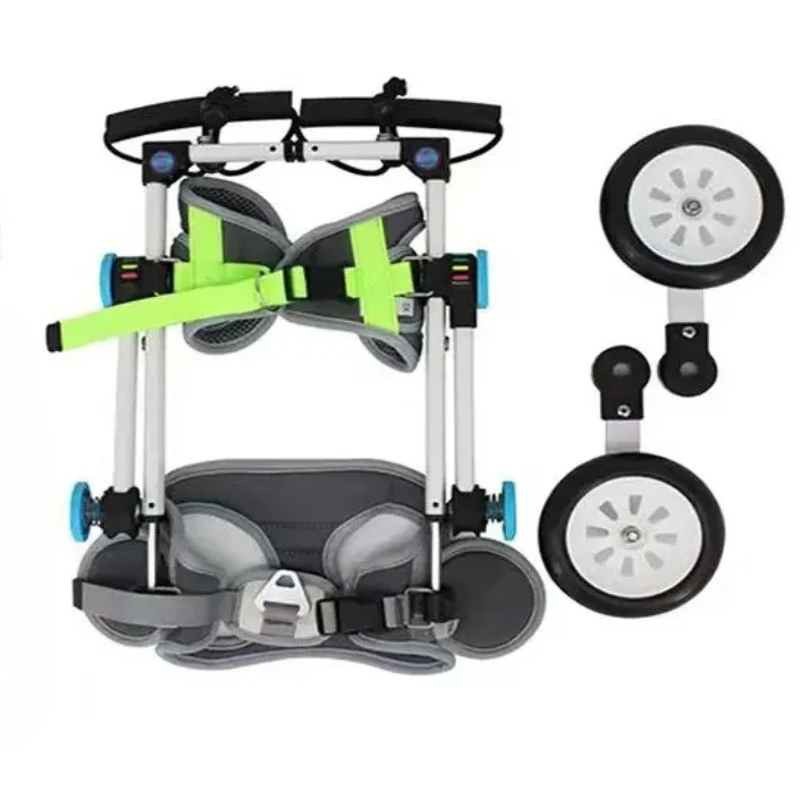 

Upgraded Foldable Pet Wheelchair-Lightweight Aluminum Alloy Mobility Aid for Dog & Cat with Rear Leg Support Easy Storage Design