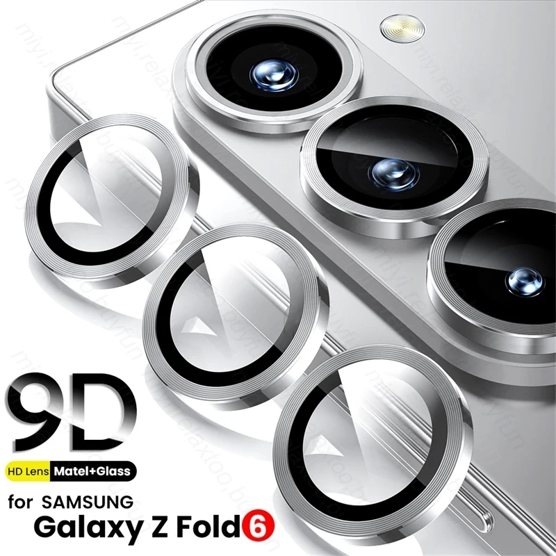 for Samsung Galaxy Fold 6 5G Camera Lens Protector 9D Tempered Glass Cover Metal Ring Samsang Sansung Sumsung ZFold6 Z Fold6 Z6