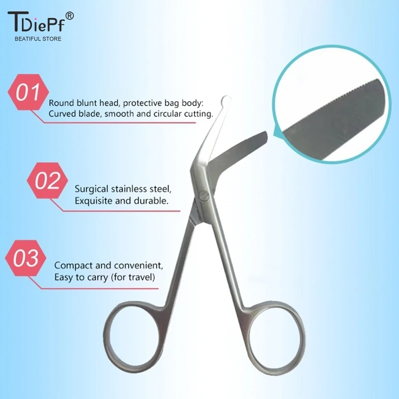 1pc Ostomy Bags Scissors Round Head Curved Design For Prevent Puncturing Of The Bag Body Medical Scissors Stoma Care Accessories