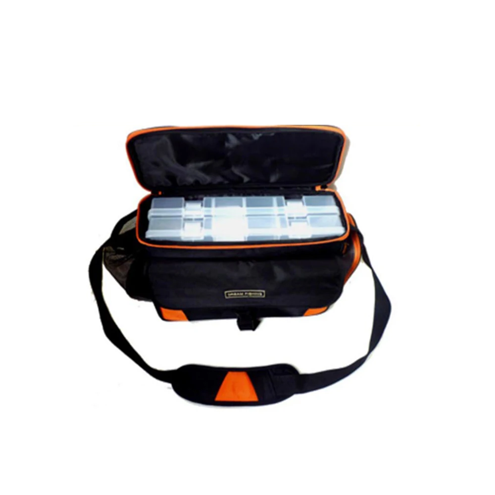 

Waterproof Fishing Tackle Bag Portable Lures Kit Bag with Plastic Box