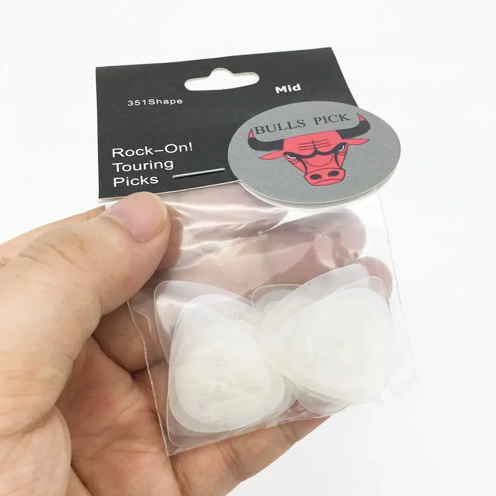 12 púas de guitarra con diseño de cabeza de toro de 0,6 mm, de nailon superduradero, antideslizantes, para guitarra acústica, eléctrica y bajo.
