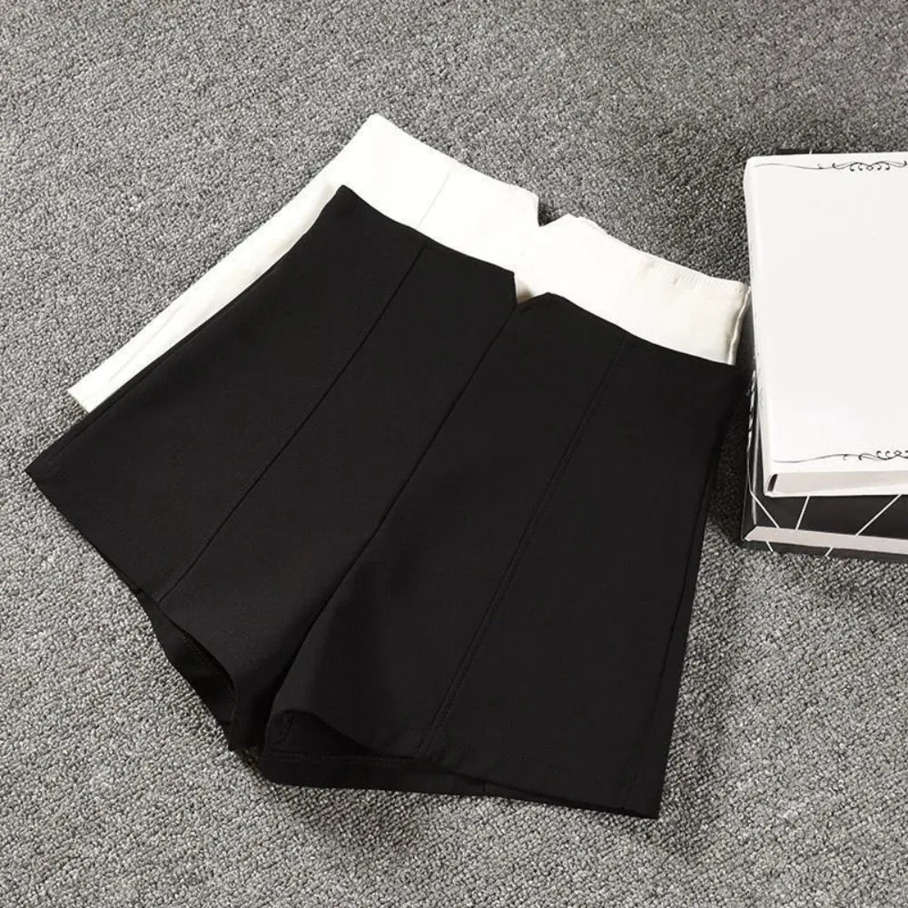 Krótkie spodenki typu A-line, dopasowane, w stylu Y2K, jednolite, eleganckie, szorty, spodnie, spodnie z wysokim stanem, damskie letnie krótkie spodnie, letnie.