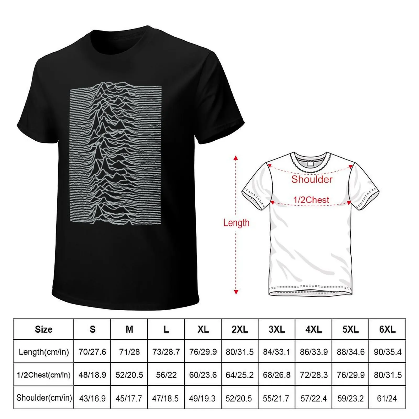 Unknown Pleasures Silver T-Shirt funny t shirts man T-Shirt