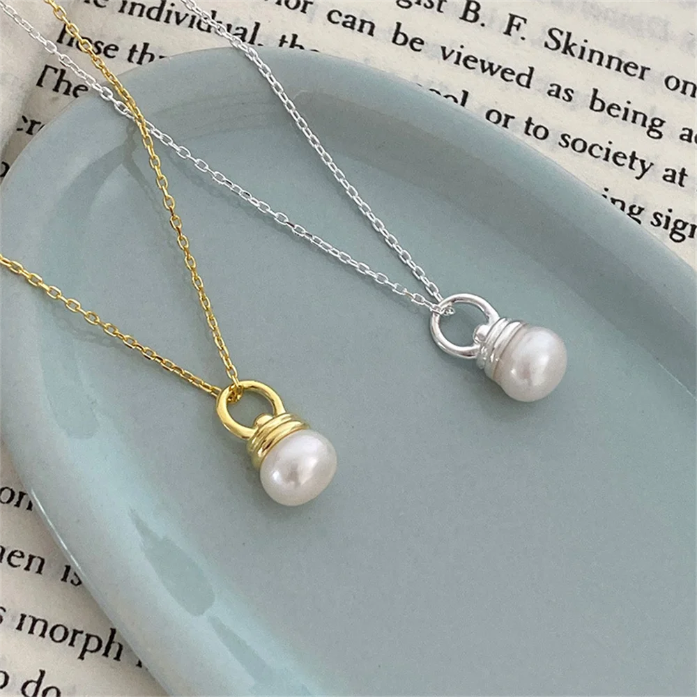 

Korean S925 Collar - Light Bulb Pearl, INS Niche French Luxury High-end Women