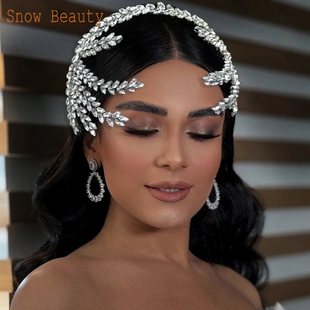 A506 Crystal Bridal Headwear Diamond Bridesmaid Headband Princess Crown Bridal Headpiece Women Tiara Wedding Hair Accessories