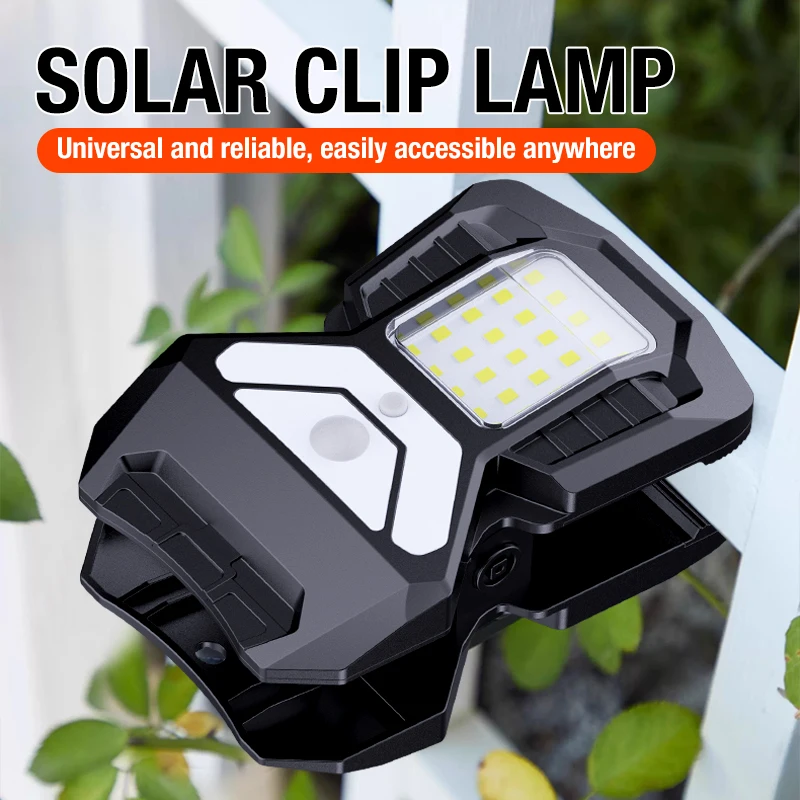 

Solar Powered LED Sensor Light Home Lighting Clamp Design Easy to Install Everywhere Outdoor Indoor Versatile Placement