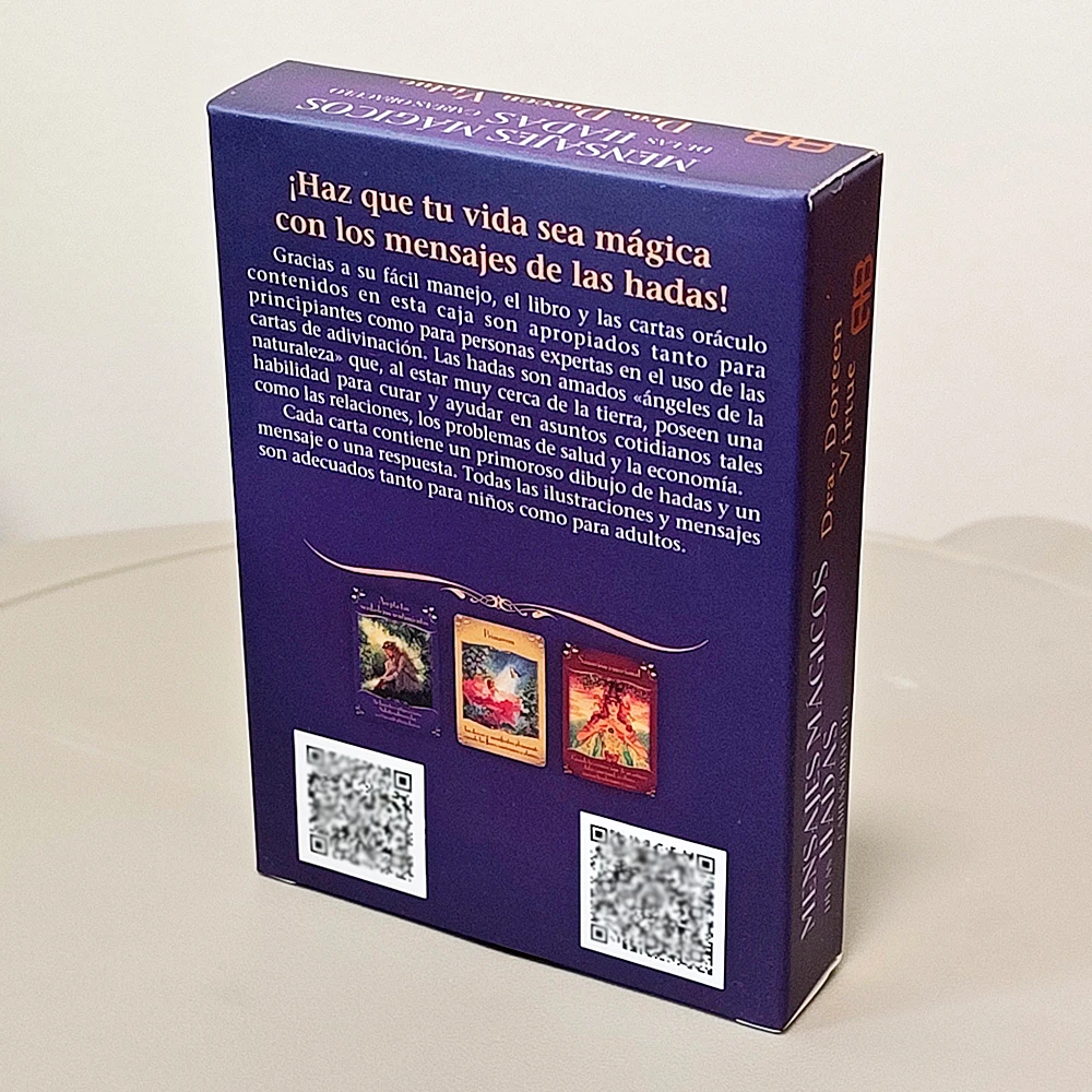 

10,5*7,5 см Волшебные сообщения из фей Колода Оракула 44 шт. Испанские карты с принтом на 350GSM Двухтисненый картон