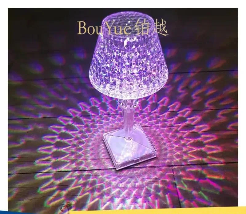 Crystal Wine Glass Table Lamp Touch Control LED Night Light Rechargeable Romantic Atmosphere Decorative Desk Lighting for