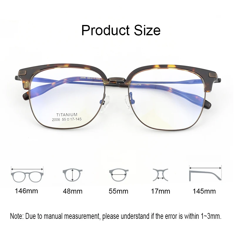 Titanium Frame Polygonal Glasses Frame Men Acetate Eyebrow Frame Fashion Glasses Women Light Luxury Vintage Eyewear