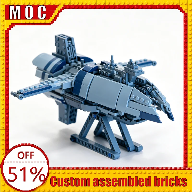 

737 Parts Luxury Interstellar Frigate & Landing Vessel Sci-Fi Warship MOC Building Blocks Model DIY Assembly Toys Learning Gifts