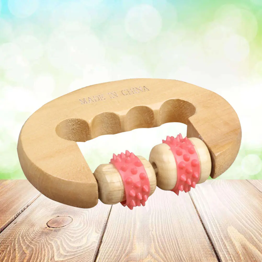 

1Pcs Wooden Roller Massager Body Muscle Recovery Arch Handle 12x8.5x1.5cm Soothing Massage for Neck Back Leg Foot