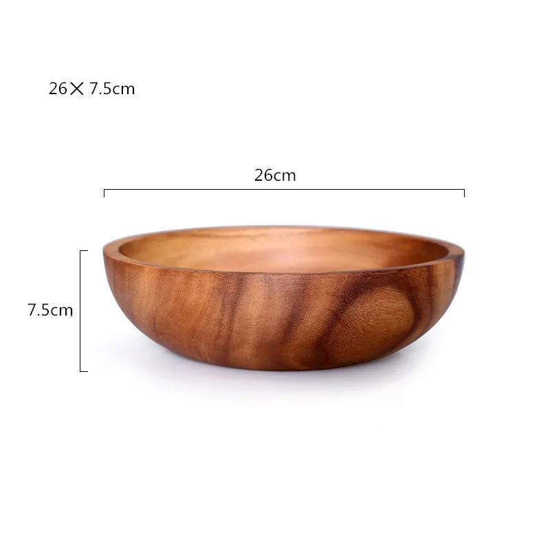 Acacia Wooden Salad Bowls Large Serving Wood Salad Bowl Solid Hardwood Salad Mixing Bowl Spoon Forks  For Fruits Vegetables