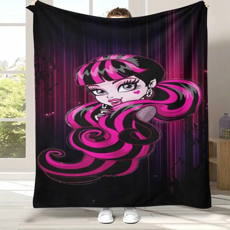 3D Draculaura Monster High Cartoon Doll Soft Flannel Blanket,Cozy Blanket for Bed,Sofa,Living Room,Picnic,Camping,Home Decor
