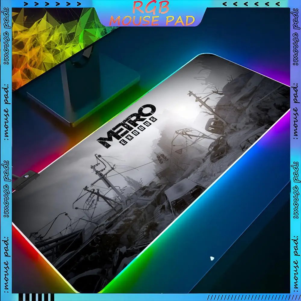 

M-Metro E-Exodus Mouse Pad Laptop Mat Gaming RGB Anime Mousepad Backlit Gamer Girl Cartoon Table Pads Deskpad