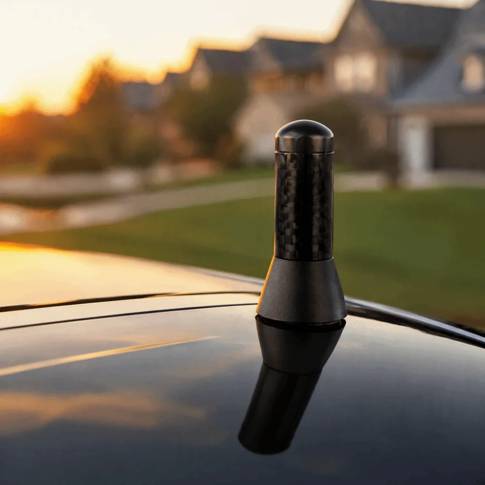 Simple Mount 3.5cm Short Car Antenna Carbon Fiber Black Carbon Fiber Antenna Decorative Aerial Roof Decor Refit
