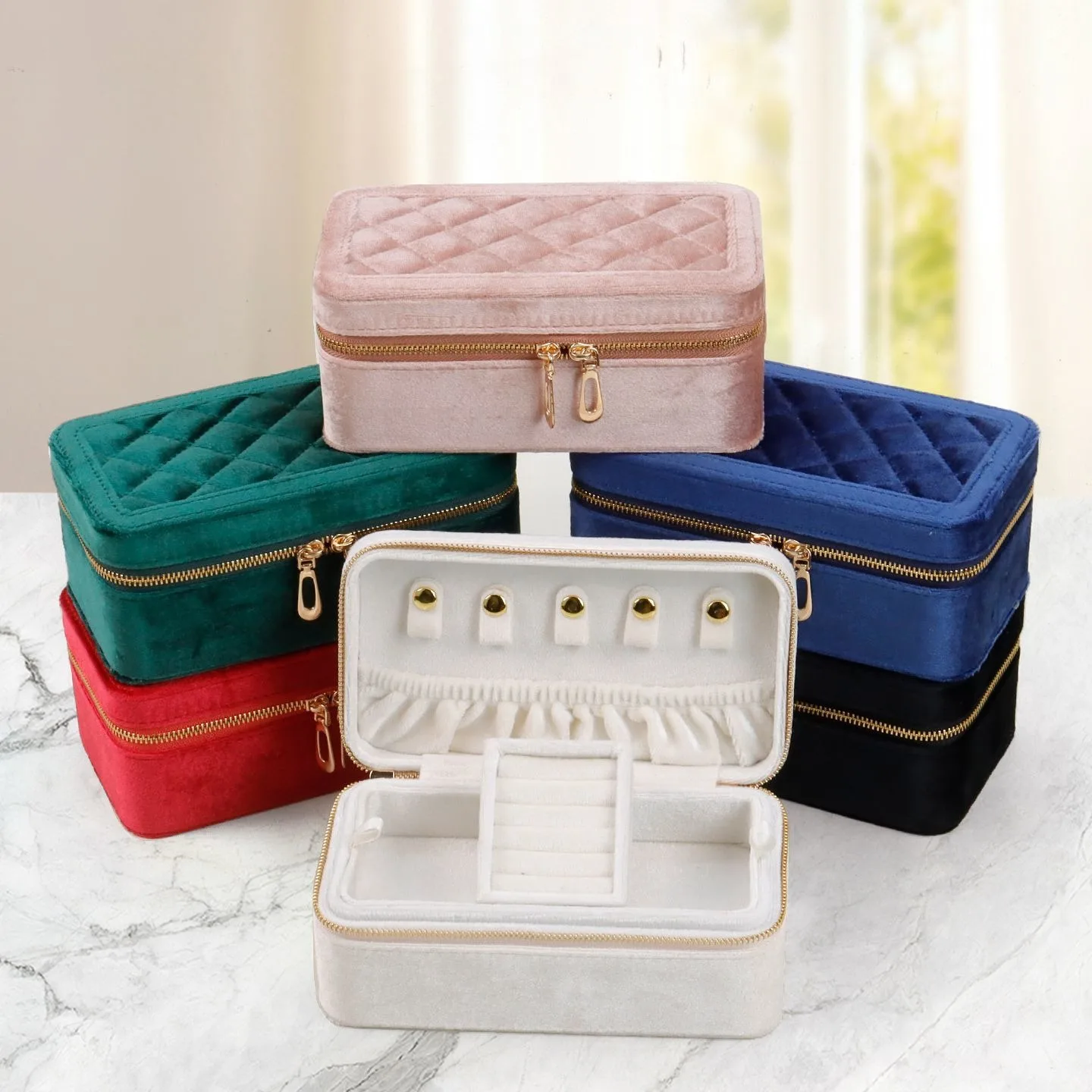Velvet Bracelet Storage Bag Portable Ring Organizer Bags Large Capacity  Earrings Storage Box Women's Necklace Collection Boxes