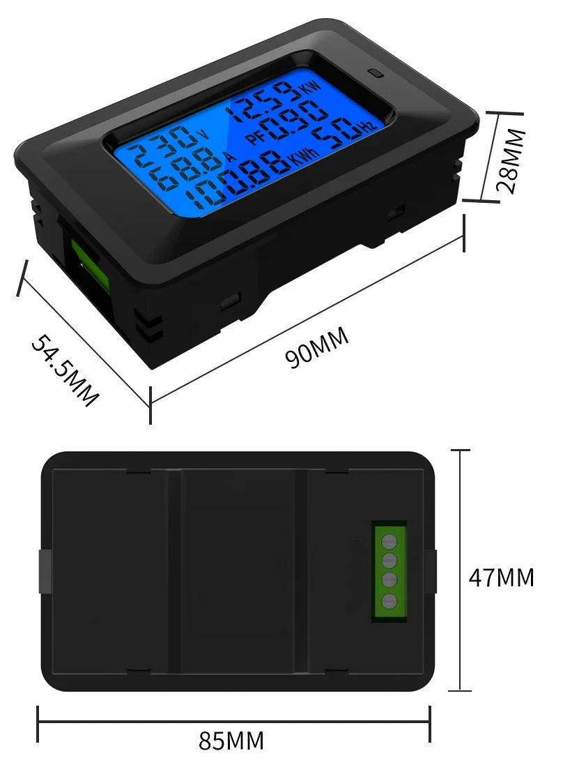 6 IN 1 LCD Digital AC 20A 100A 110V 220V Voltage Energy Meter Voltmeter Ammeter Power Current Panel Watt Combo Indicator NEW