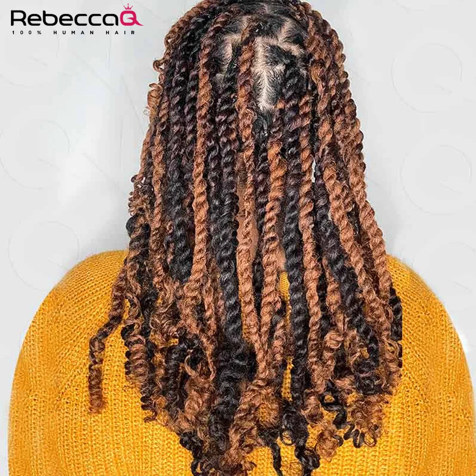 Peruvian Bulk Hair No Attachment Afro Kinky Curly Human Hair Bulk Rebecca Queen Virgin Remy Dreadlock QVR 30# Brown Braids Hair