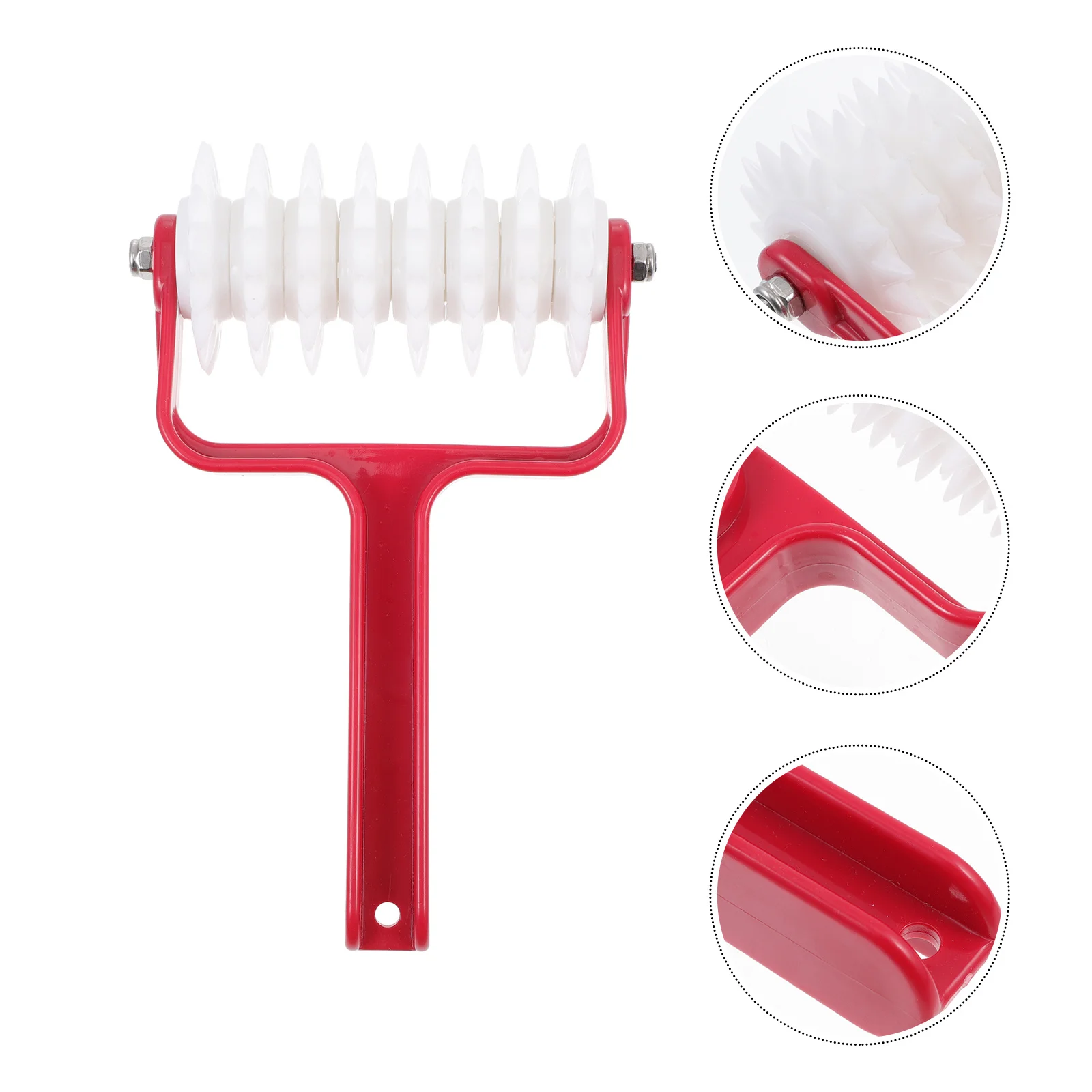 1 قطعة ثقب البيتزا الناخس الأحمر البيتزا أداة فرد العجين دوكر المعجنات إبرة عجلة المطبخ أداة المعجنات إبرة عجلة #3