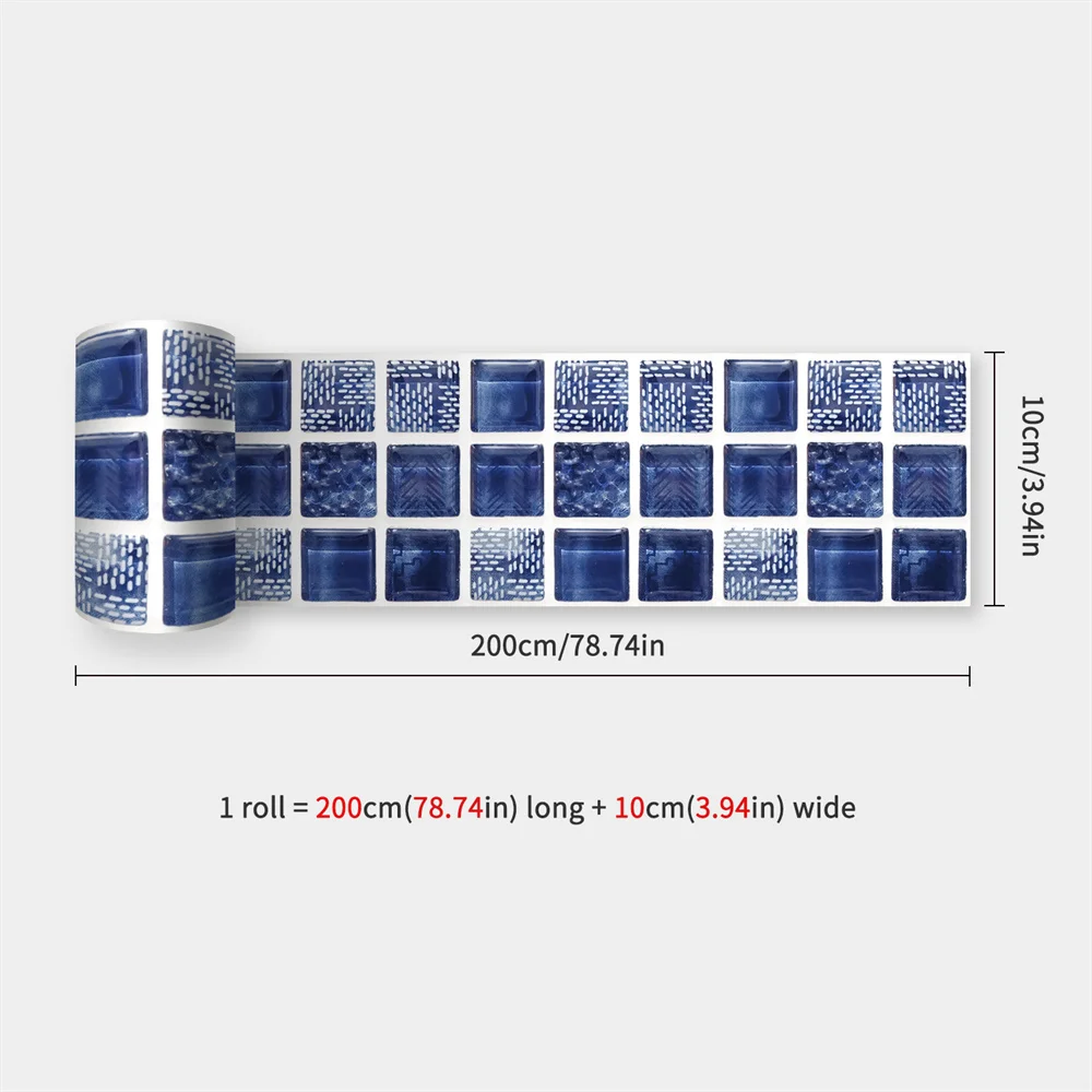 Mosaik Badezimmer Taille Linie Wandaufkleber Wasserdicht Peel & Stick Kunst Backsplash Küche Büro Sockel Linie Dekor Tapete – Detail 39