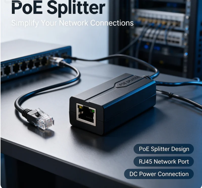 POE Splitter 48V To 12V IEEE 802.3af Output Power Over Ethernet Splitter Adapter Security System (Plug And Play)