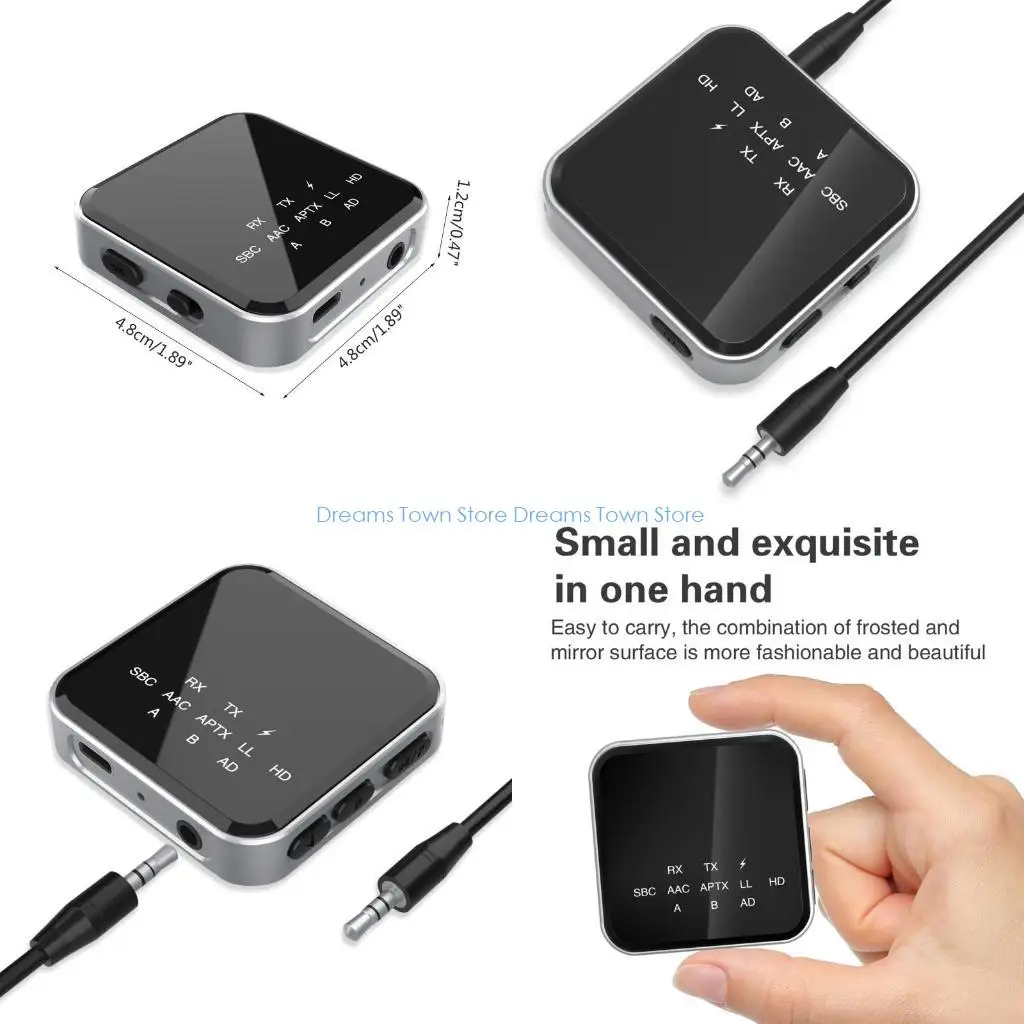 

HX6A 2 в 1 Bluetooth-совместимый адаптер 5,2 для ТВ, компьютера, автомобиля, универсальный беспроводной аудиоприемник-передатчик