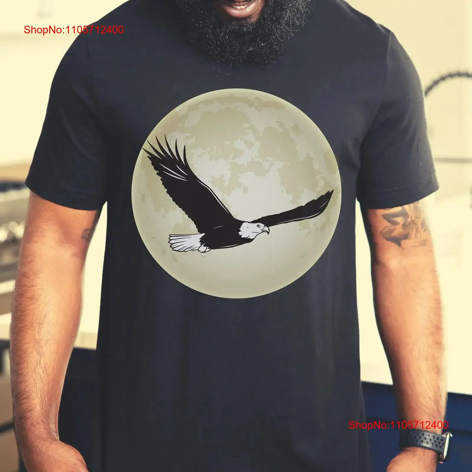Eagle T Shirt for Him Soaring Bird of prey Bald Dad vintage Washed Comfortable homme streetwear Soft Stylish Unisex Slightly