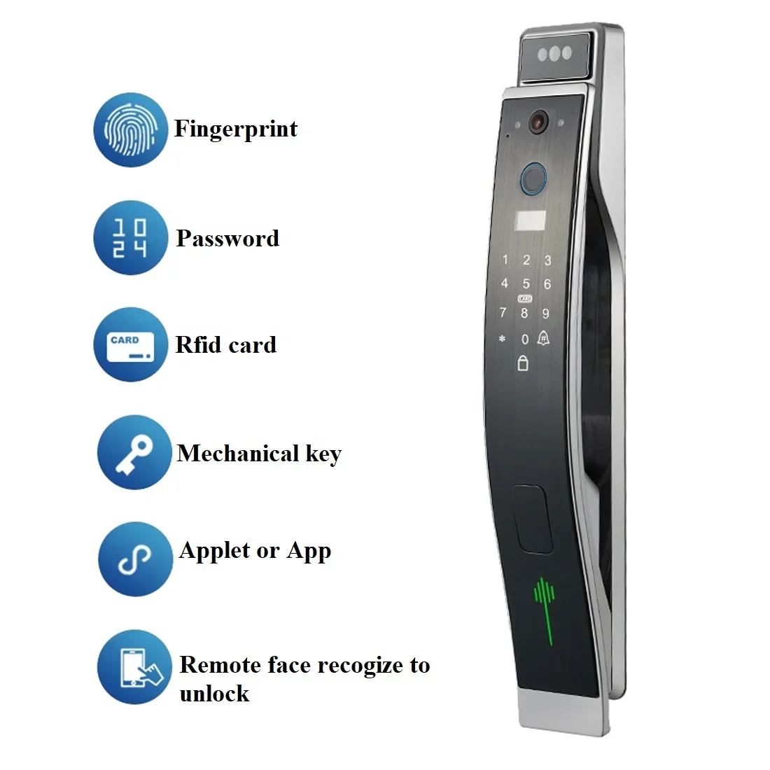 004 Anti-theft Rfid Password Fingerprint Unlock Entrance Door Lock with Camera Tuya Alexa 2022 3d Face Video Intercom Smart Lock