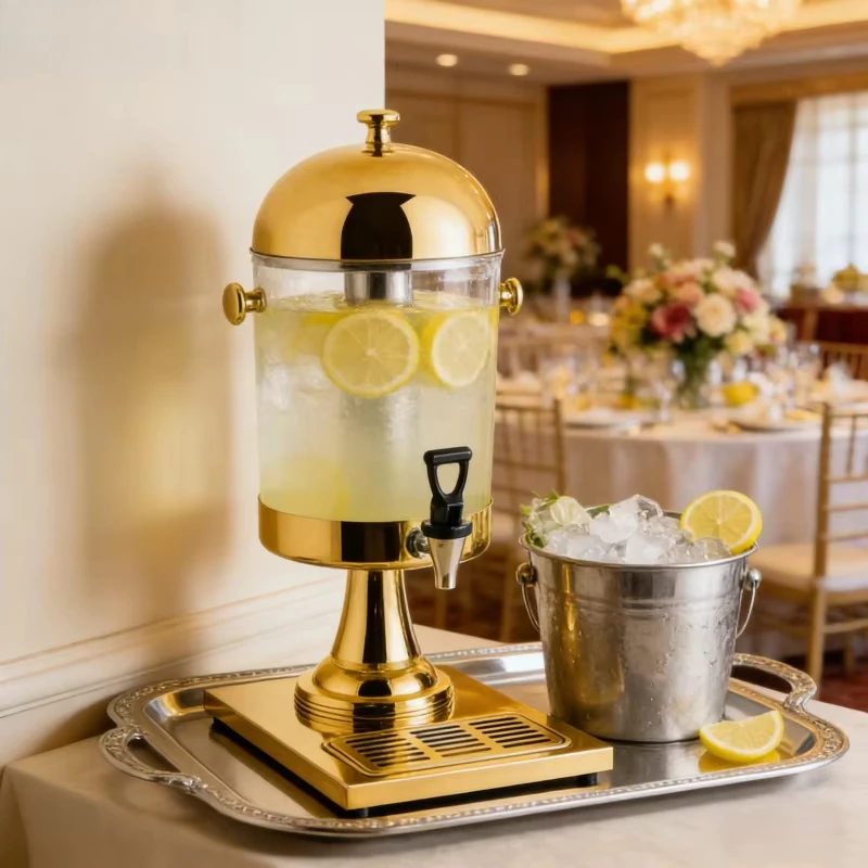 Hotel Catering Banquet Party Full Gold Stainless Steel 8L Self-service Cold Drink Machine
