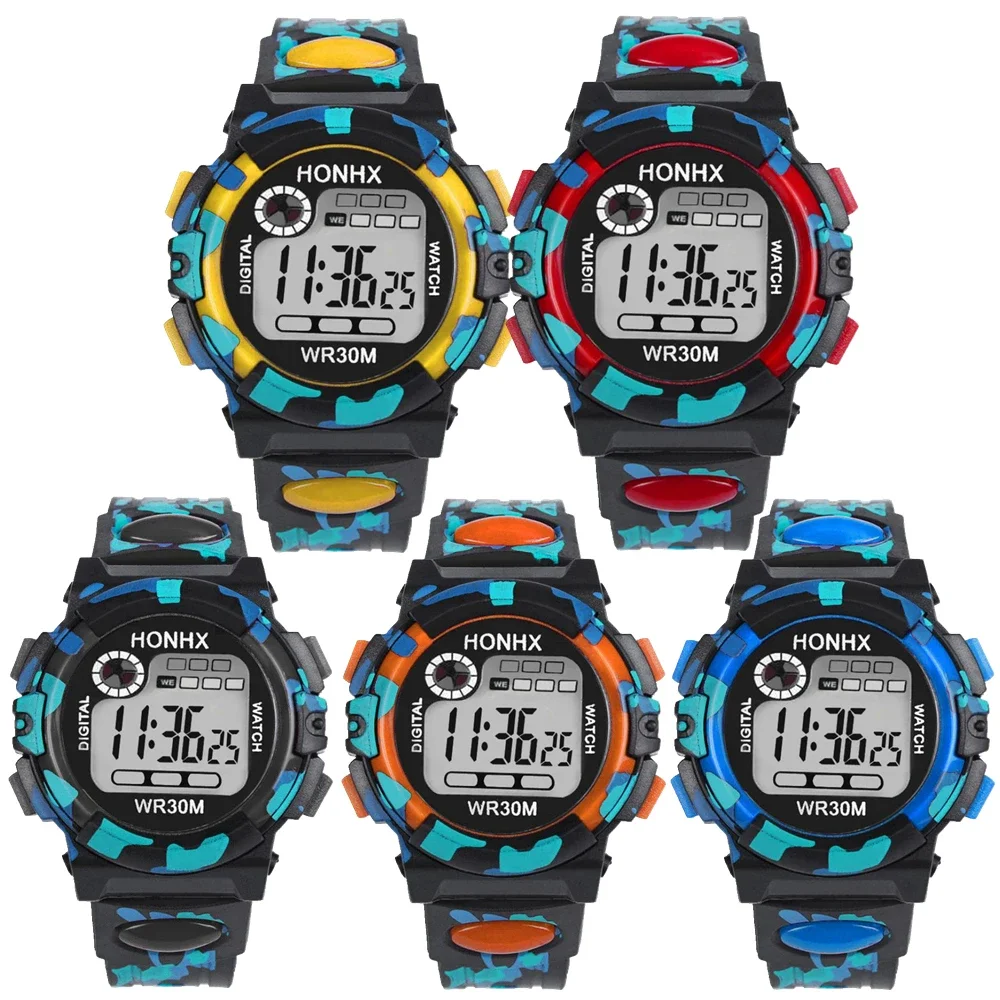 Children Luminous Watch Sport Kids Watches Silicone Strap Waterproof LED Digital Watch for Kid Student Girl Boy Wristwatch Clock