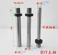 OD10mm/12mm/15mm M14x1mm M14  Spindle Shaft for Mini Lathe Chuck Cartridge K01-65 K02-65 K02-50 K01-63B DIY Wood Lathe Headstock