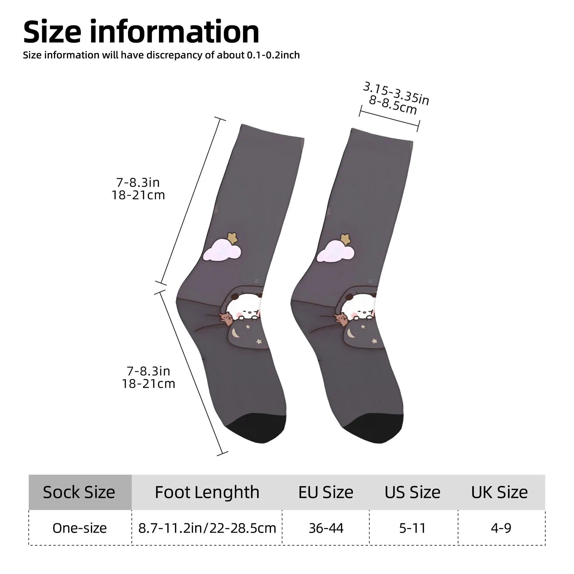 Cute Bubu Dudu Cartoon Print Bear and Pa Socks Stockings Autumn Anti-Slip Adults Men Socks Breathable Pattern Running Socks view 5