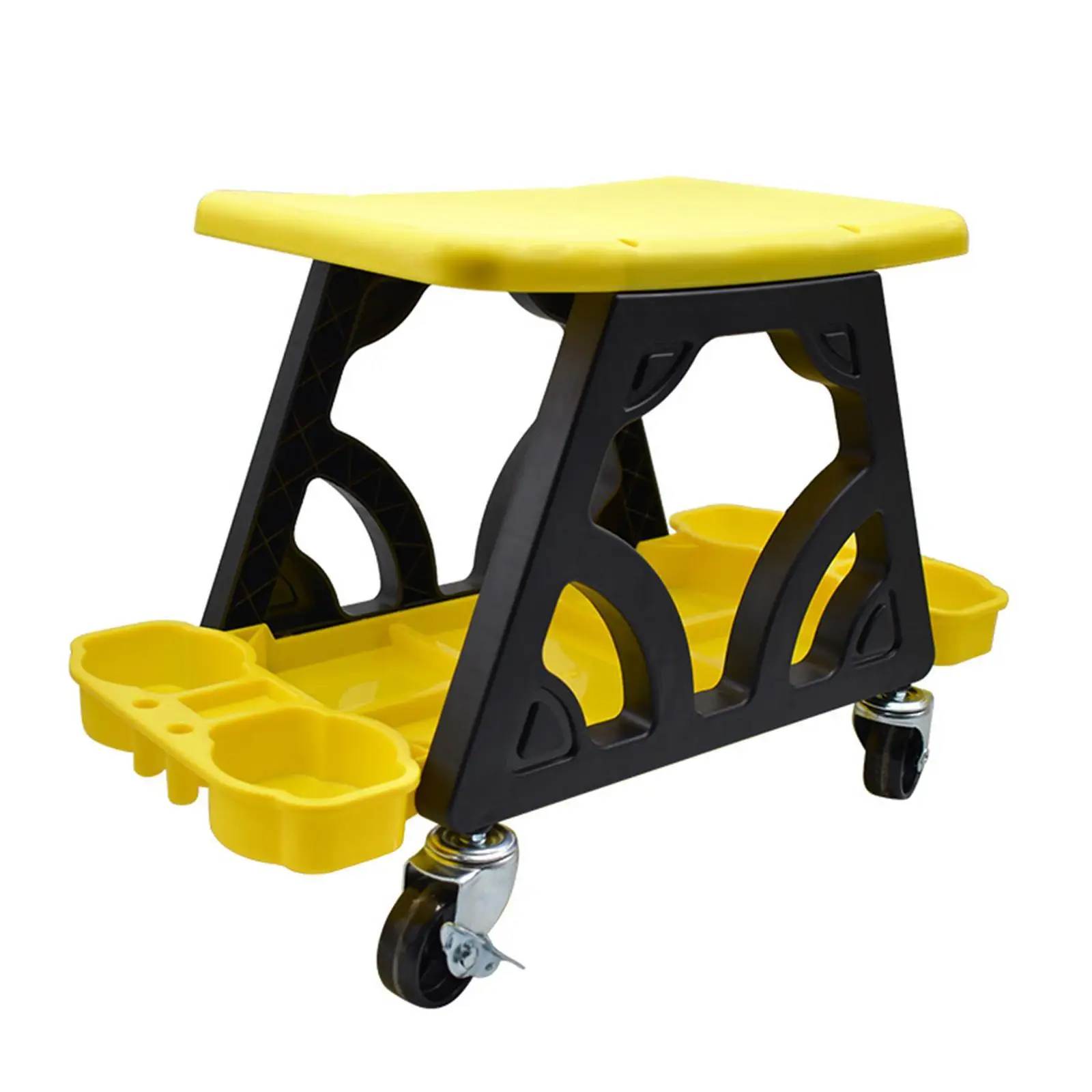 Car Detailing Stool Chair Mechanic Stool with Storage Holder for Car Repair Red