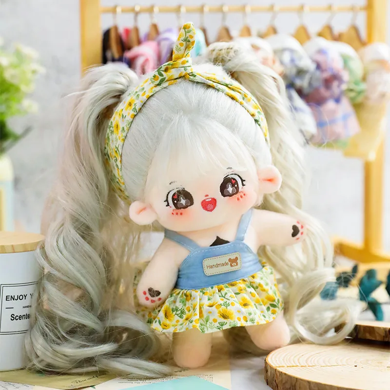 

20cm Kawaii Plush Cotton Doll Idol Stuffed Super Star Figure Dolls Cute Anime Long Hair Star Doll Doll Can Change Clothes Gift