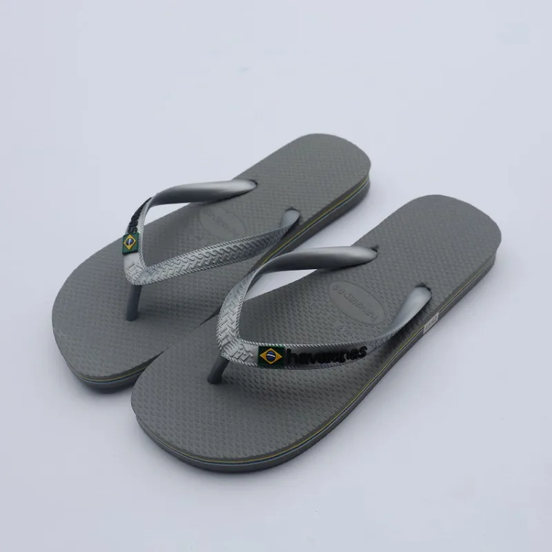 Classic Summer Men's Havana Thong Slippers Three-Color Water Line Pure Color Rubber Beach Sandals Casual Wear PVC Upper