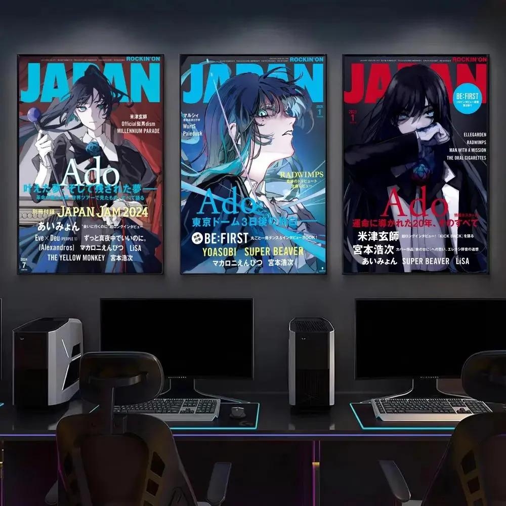 Virtual Singer A-ADO Girl Poster Modern Aesthetic Gaming Room Decor Canvas Wall Art Poster Cool Room Stuff