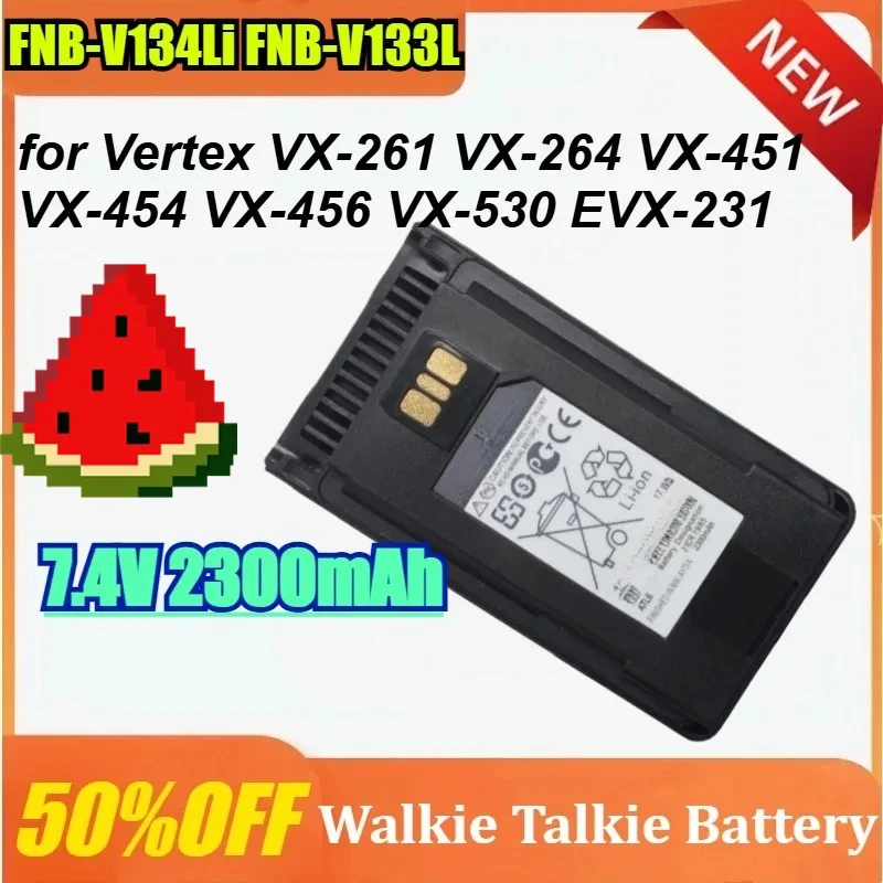 

FNB-V133Li FNB-V134Li 7.4V 1380/2300mAh for Vertex VX-261 VX-264 VX-451 VX-454 VX-456 VX-530 EVX-231 531 Walkie Talkie Battery