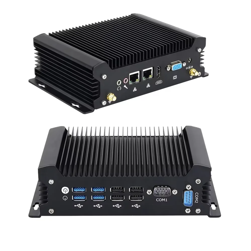 Embedded Industrial Mini PC 2*RS232 COM 2.5G Lan Core i7 1255U i3-1215U HD VGA Win11 Linux Fanless Mini Computer 4G VESA mount