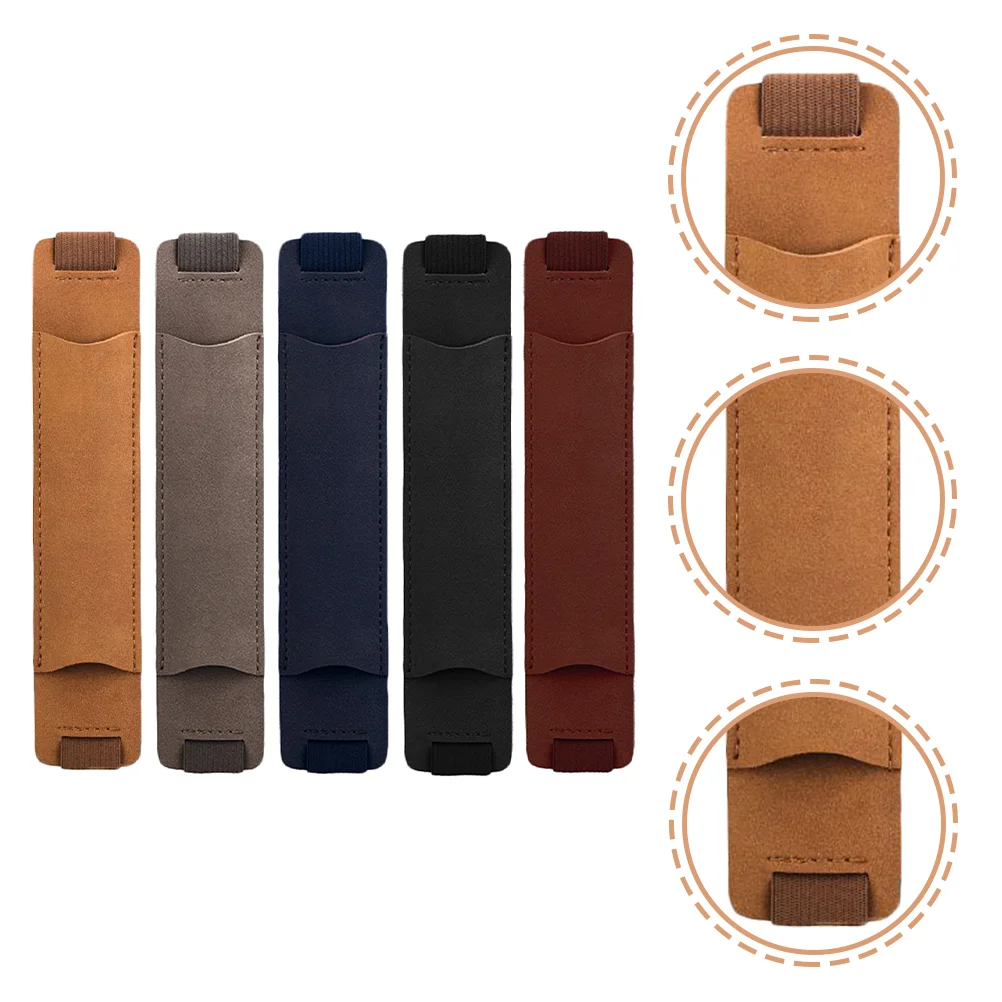 

5 Pcs Pen Case Elastic Holder PU Sleeve Penholder Holders Band with for Different Colors of Notebooks