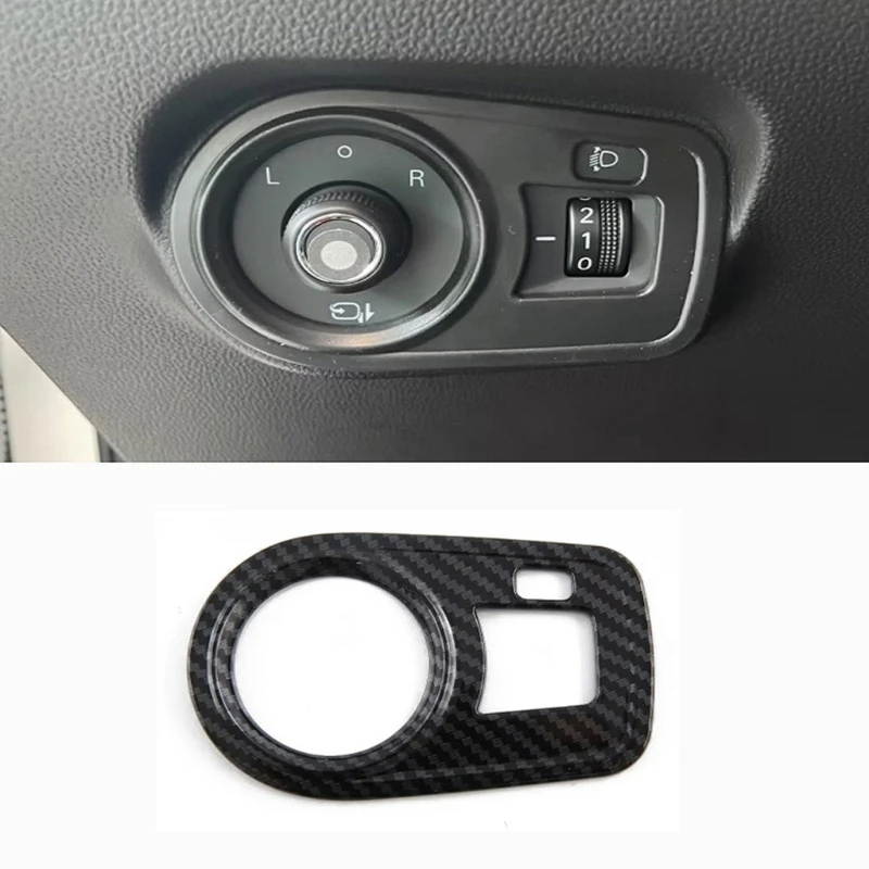 Compatible For MG4 EV2022-2024 Car Headlight Switchs Cover Trim Sticker Decoration Interior Accessories ABS Carbon Fiber T3EF