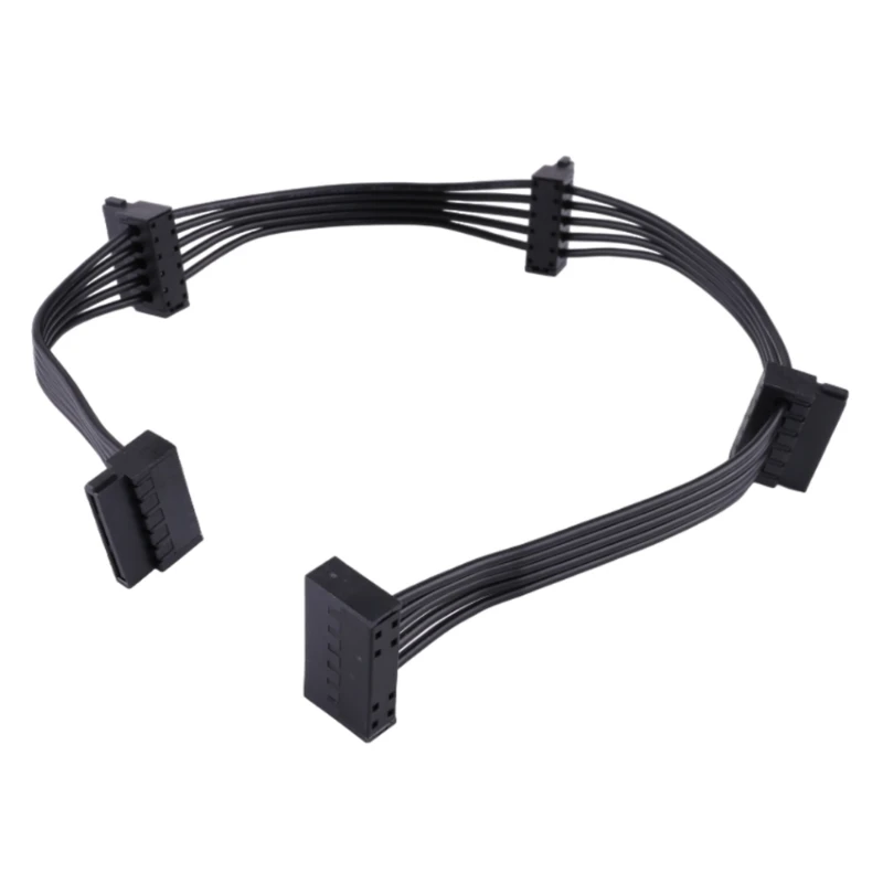 Cabo Divisor de Alimentação para Disco Rígido, Sata 15Pin para 4, Cabo de Alimentação de Extensão para DIY, PC Sever Cord