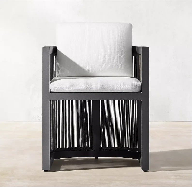 #Green Luxury Outdoor Garden Rope Woven Metal Aluminum Arm Chair