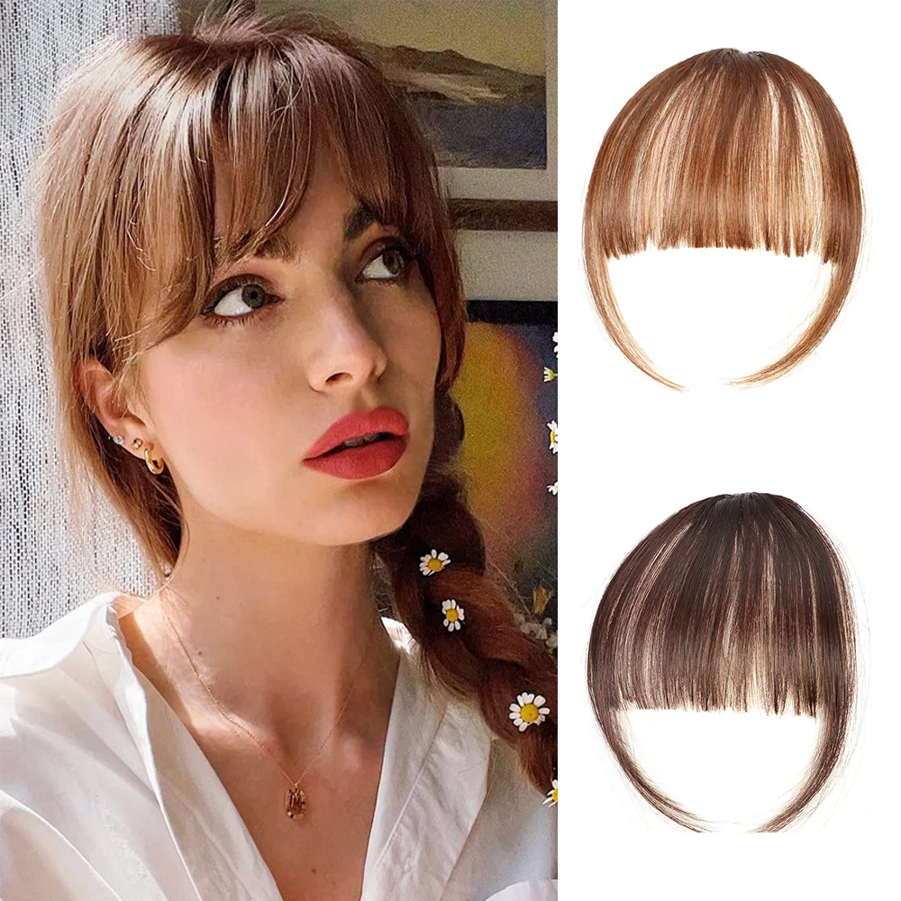 Synthetic Age reducing wig with naturally fluffy air bangs straight bangs Manga bangs fake bangs Daily wear